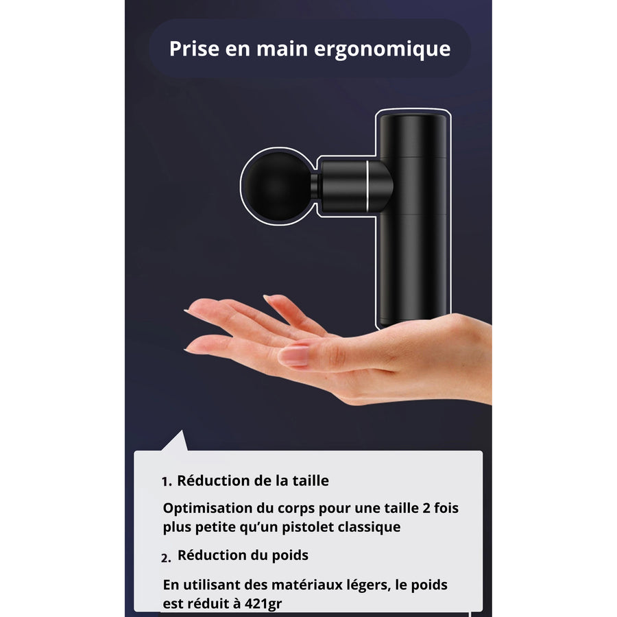 découvrez le pistolet de massage compact pro sportivea au design ergonomique